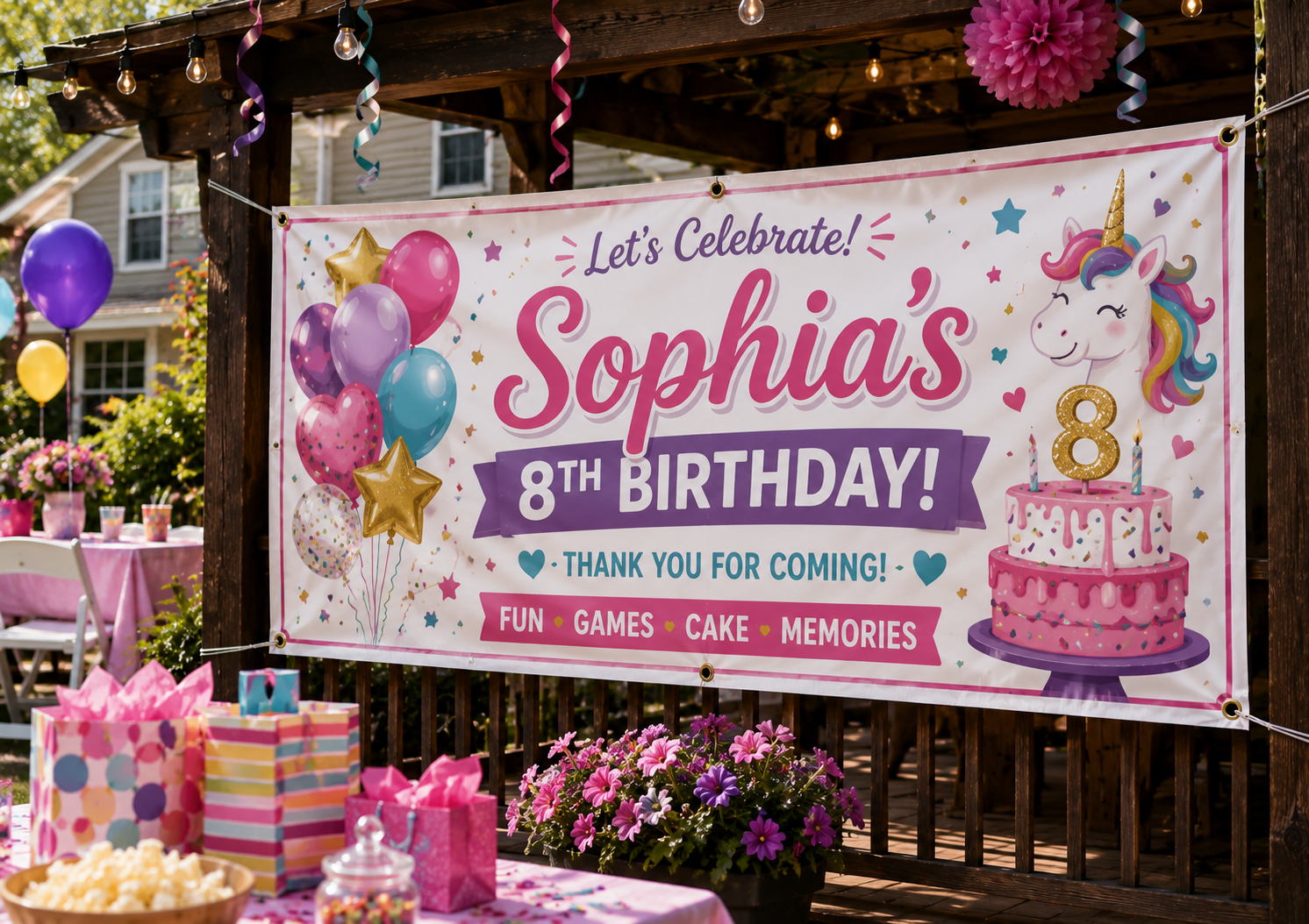 Custom birthday and party banner