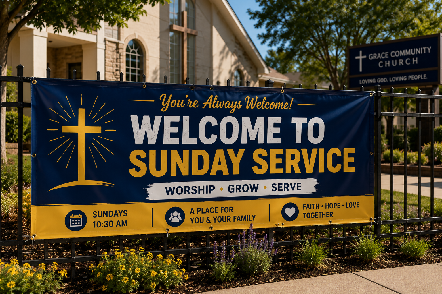 Custom church event banner