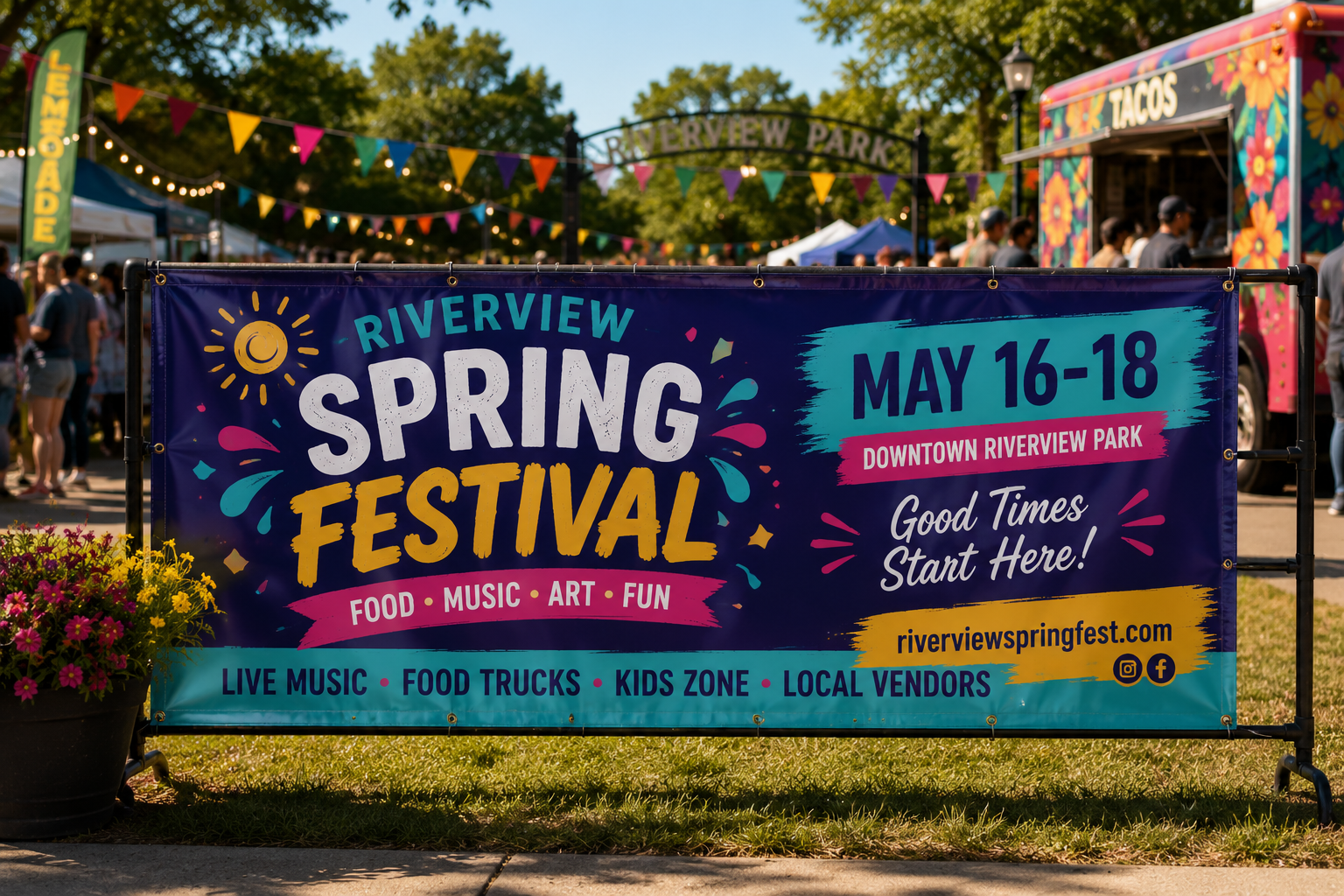 Custom event and festival banner