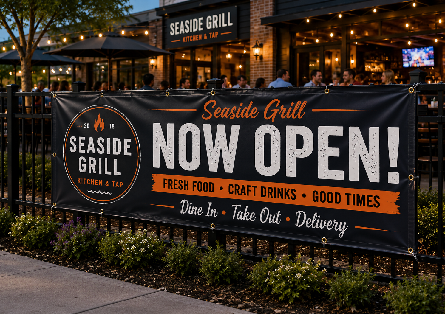 Custom restaurant and business banner