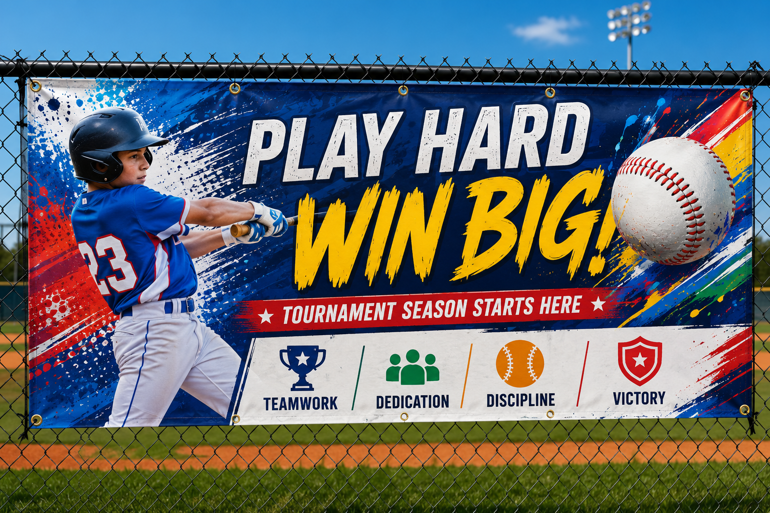 Custom sports and tournament banner