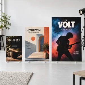 Posters: Studio hero showing three formats