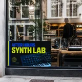 SYNTHLAB storefront window graphic