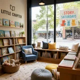 LITTLE CHAPTER bookstore window graphics